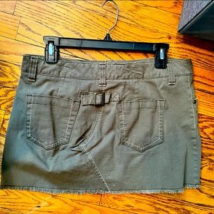 Army green mini skirt